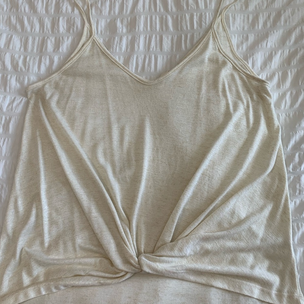 Wishlist Cream Relaxed KnotFront Tank - Picture 4 of 16